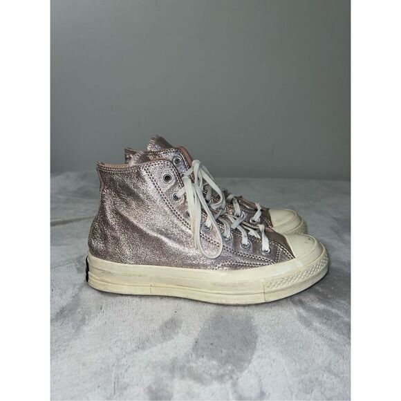 Women’s Converse Chuck Taylor All Star PINK Metallic Hi Top Sneakers US 7 - Picture 1 of 8